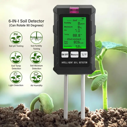 1pc 6-in-1 Digital Soil Tester with LCD Display