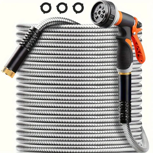 100FT Heavy-Duty Stainless Steel Garden Hose